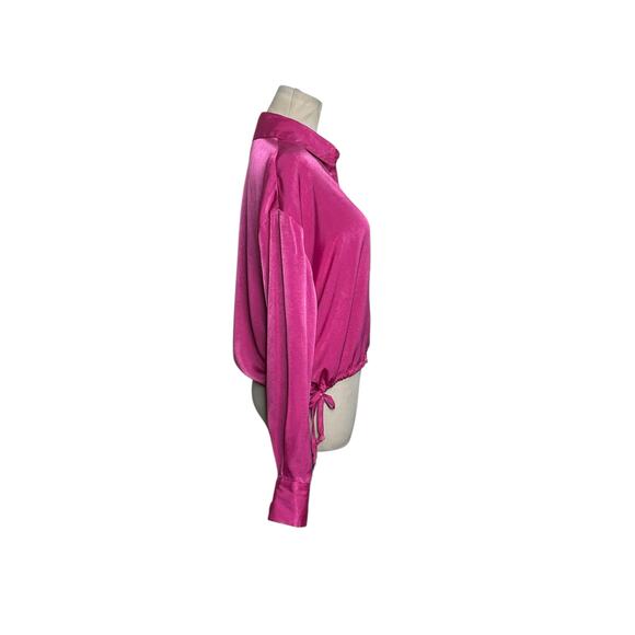 And Now This Fuchsia buttoned long sleeves blouse size Small - Picture 13 of 14